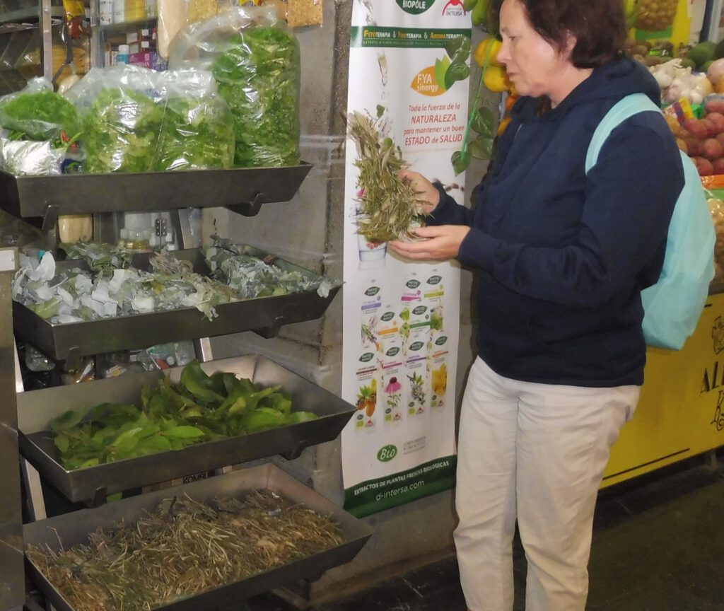 Erfragen der Wirkung des Krautes Olivenblatt in der Markthalle Las Palmas